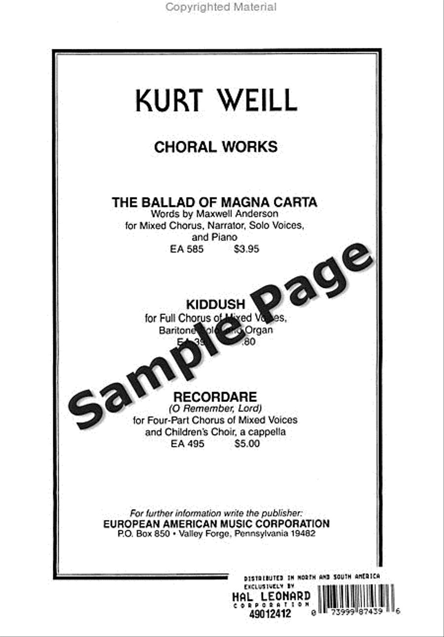 Ballad of Magna Carta 4-Part scores gallery preview page 37