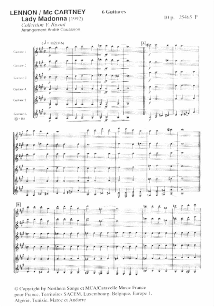Lady Madonna Guitar Ensemble scores gallery preview page 2