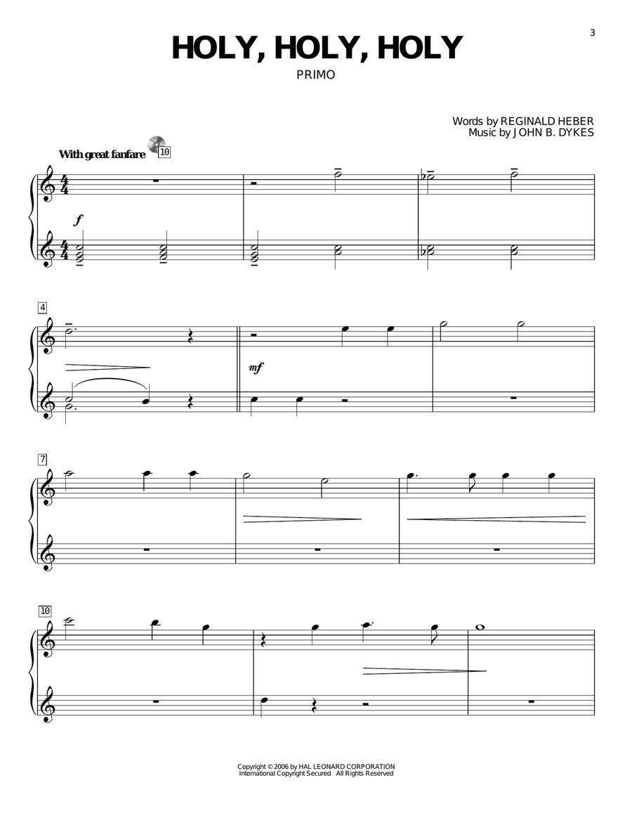 Holy, Holy, Holy! Lord God Almighty Piano Duet scores gallery preview page 2