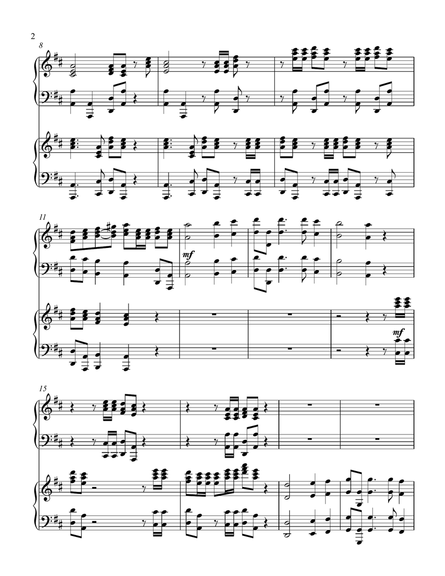 Hallelujah Chorus (2 piano duet) Choir scores gallery preview page 3