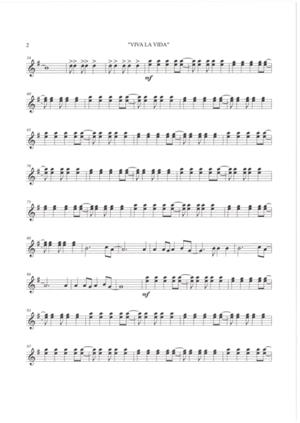 VIVA LA VIDA by COLDPLAY - Guitar Ensemble (Parts Only) image number null