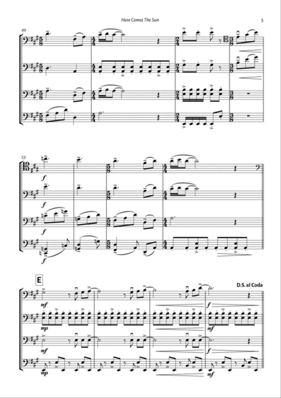 Here Comes The Sun Cello scores gallery preview page 5
