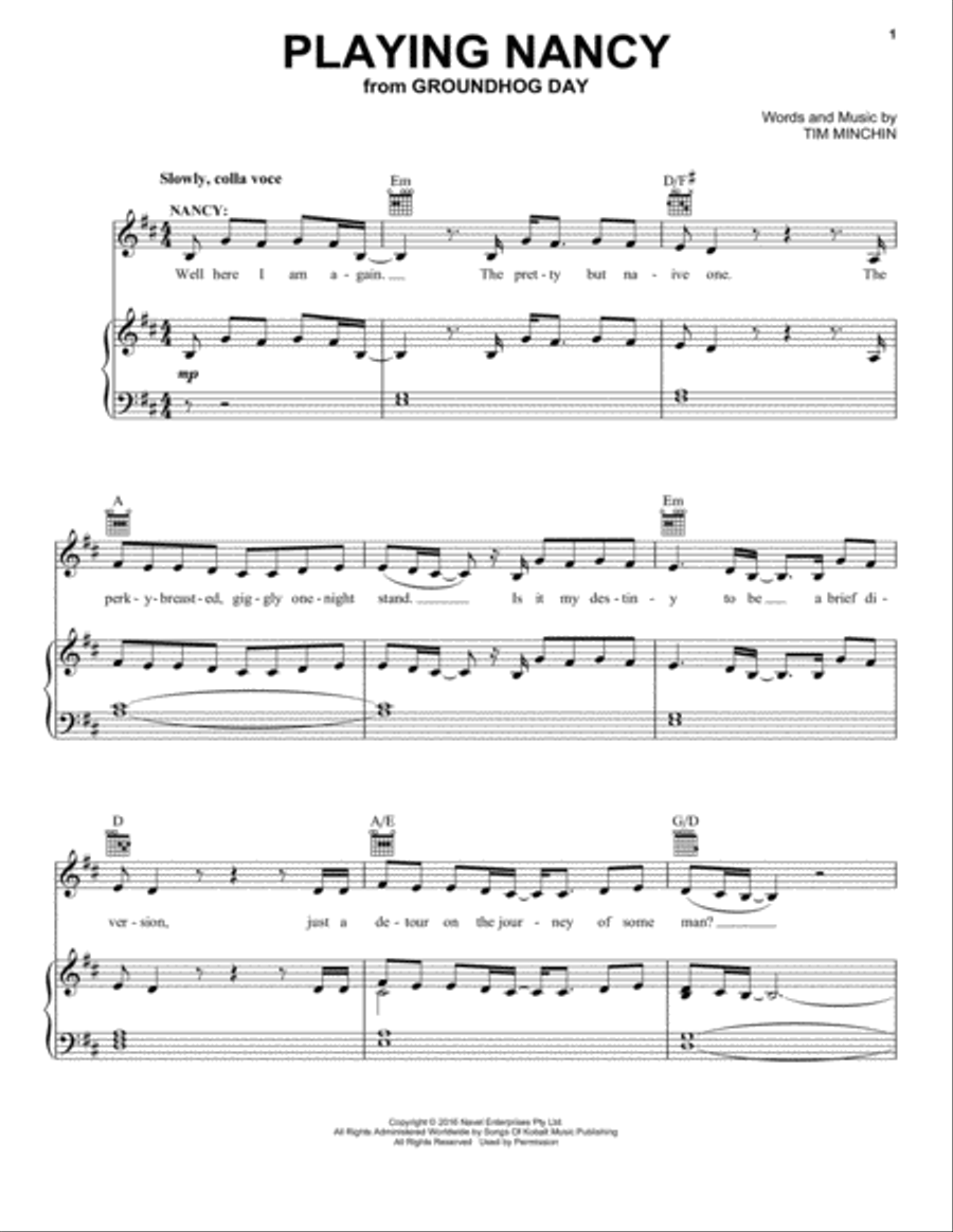 Playing Nancy (from Groundhog Day The Musical) by Tim Minchin - Piano