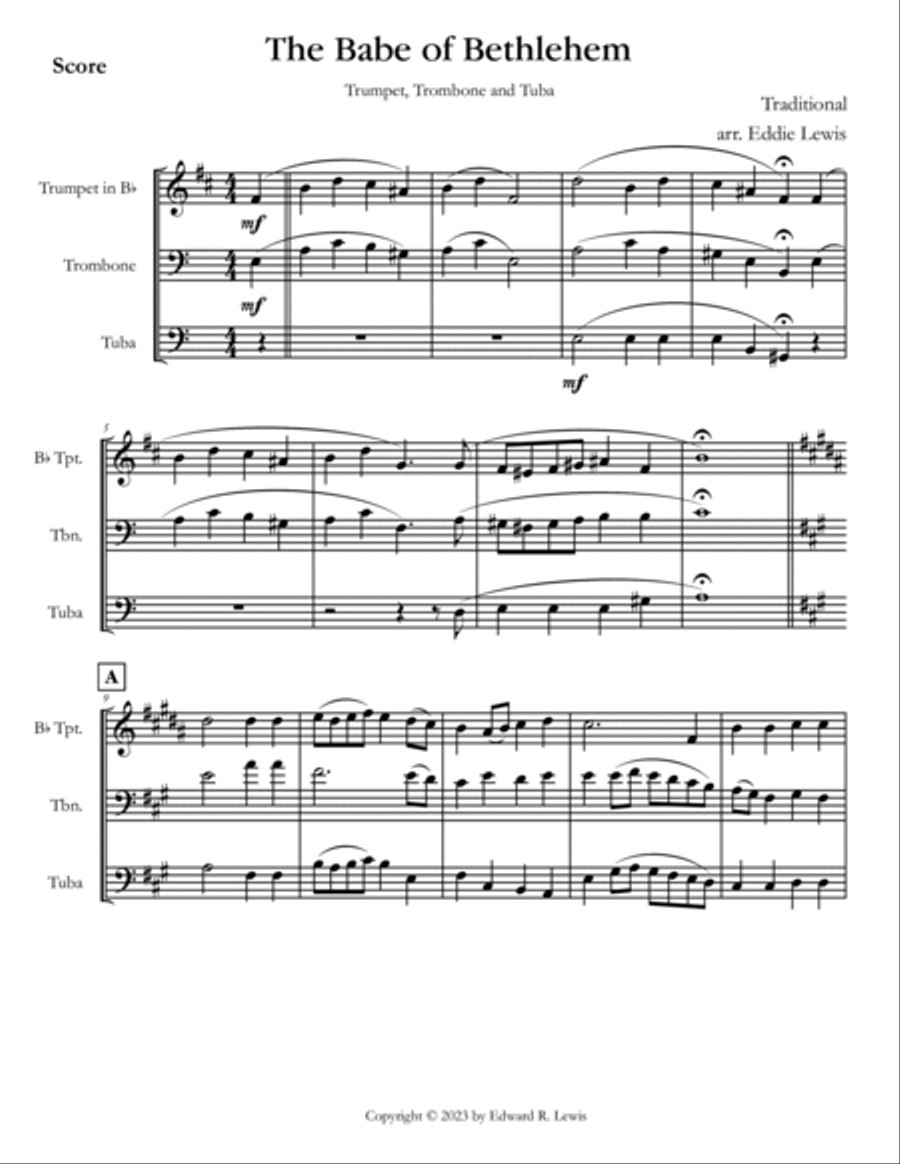 The Babe of Bethlehem Brass Trio Christmas Brass Trio scores gallery preview page 5
