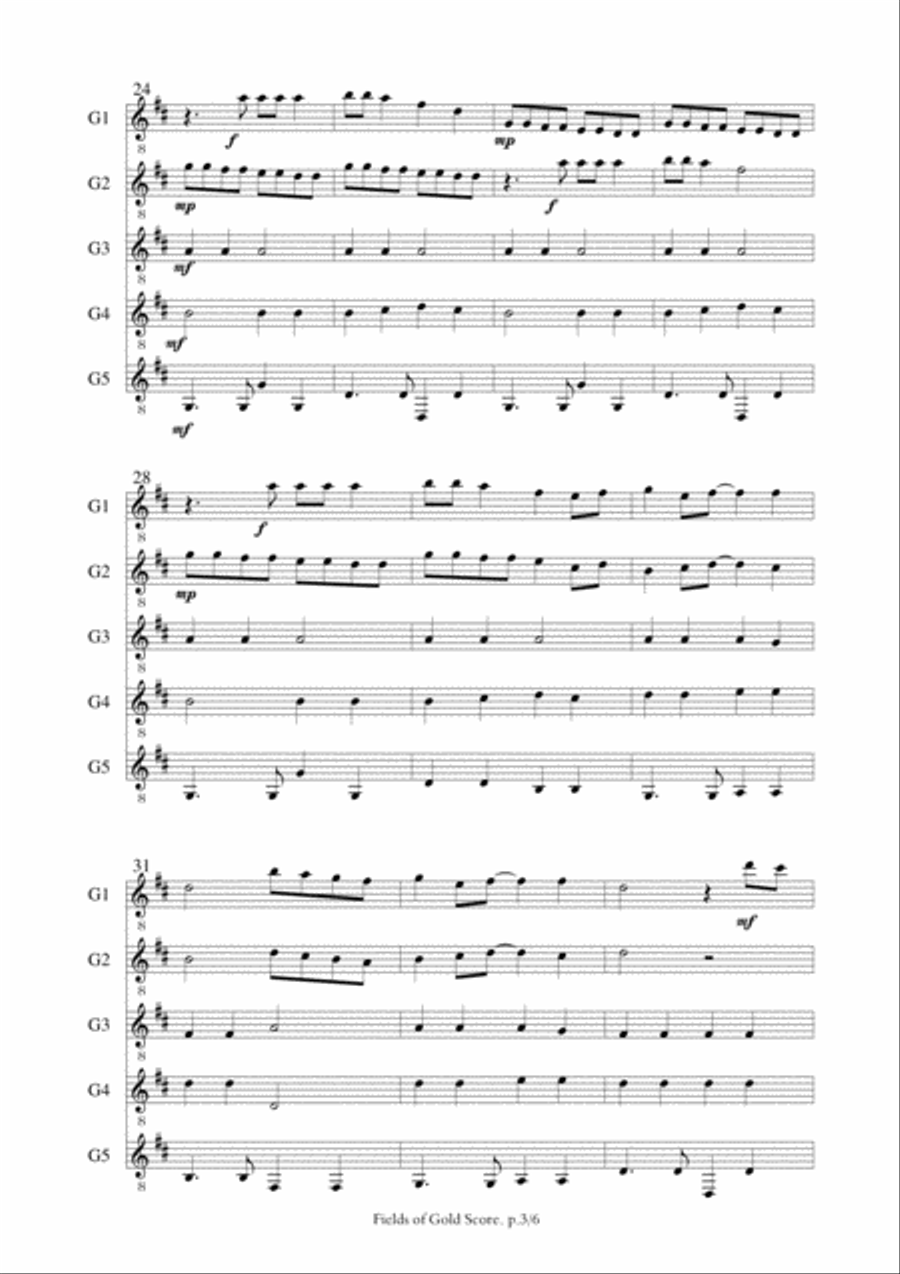 Fields Of Gold Small Ensemble scores gallery preview page 3