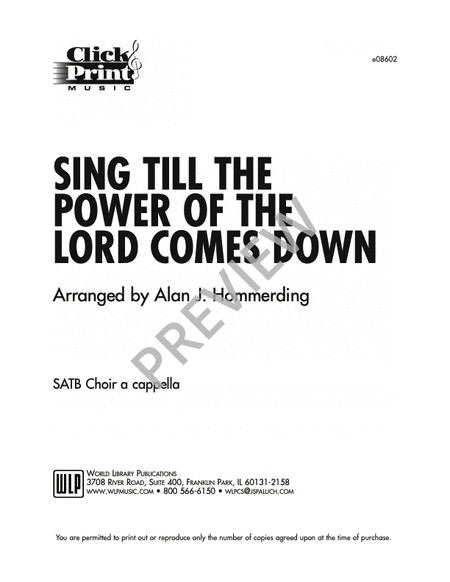 Sing Till the Power of the Lord Comes