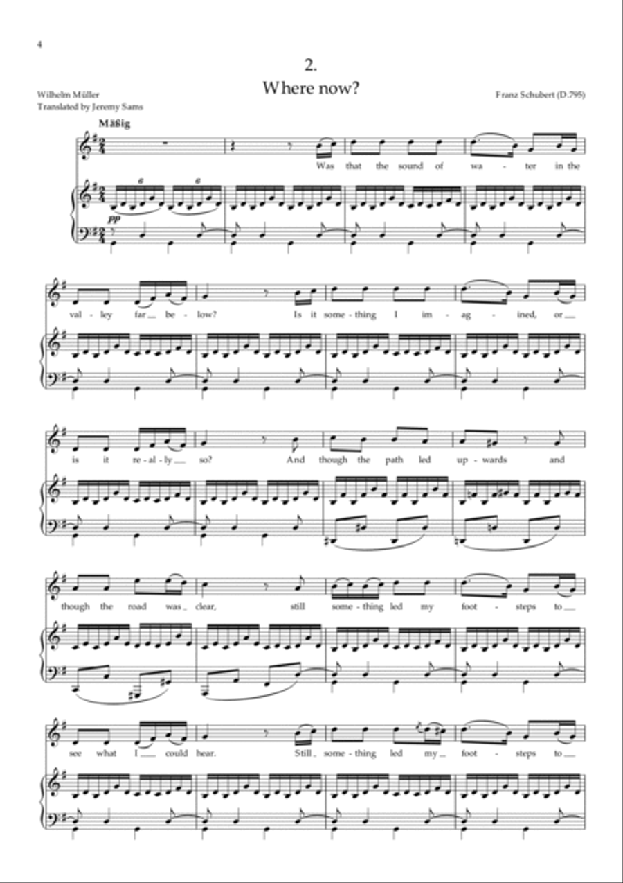 The Fair Maid of the Mill (Die Schone Mullerin) translated J. Sams (original keys) Voice scores gallery preview page 5