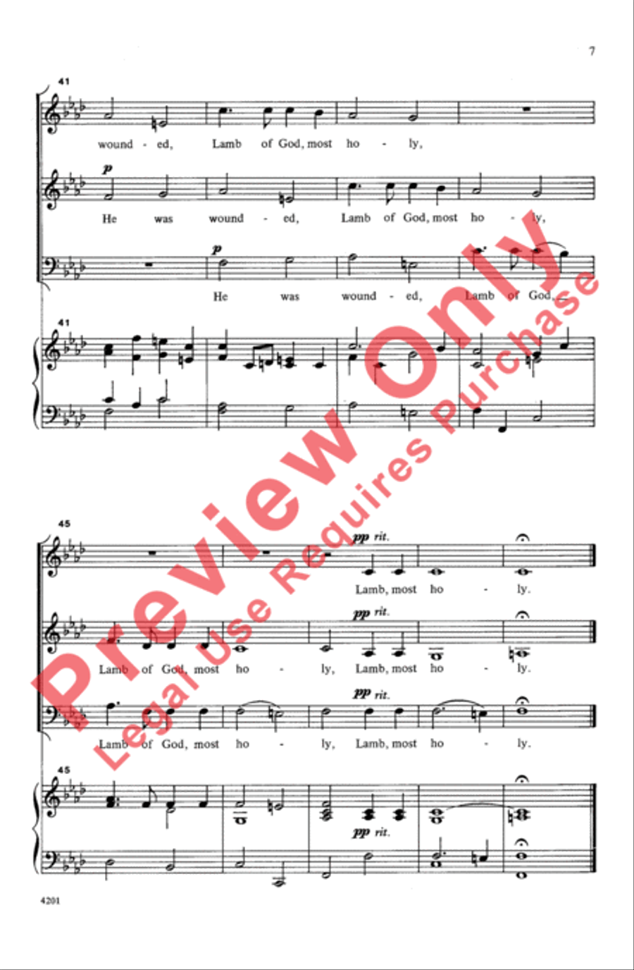 He Was Wounded 3-Part scores gallery preview page 7