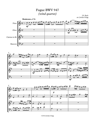 Fugue BWV 947 (wind quartet)