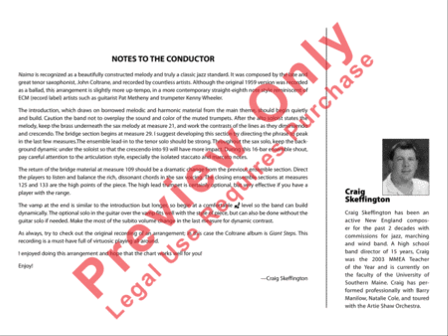 Naima Jazz Ensemble scores gallery preview page 3