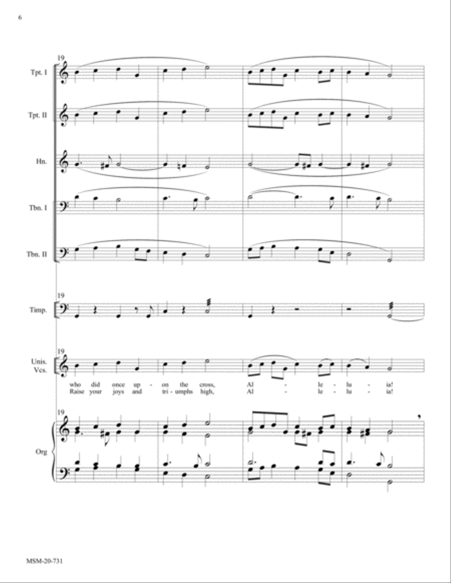 Easter Hymn Unison Choir scores gallery preview page 6