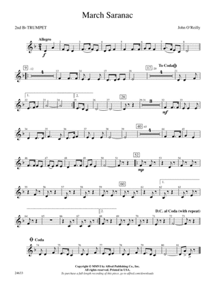 March Saranac: 2nd B-flat Trumpet