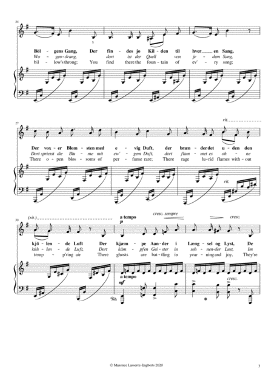 Du fatter ej Bølgernes evige Gang [Low Voice; Key: Em] Low Voice scores gallery preview page 3