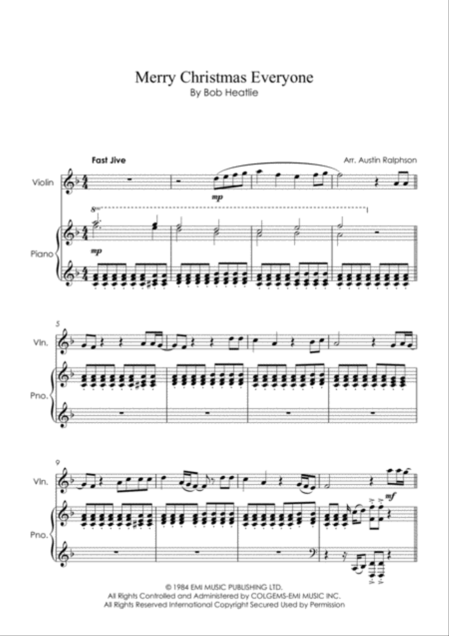 Merry Christmas Everyone Merry Christmas Everyone Violin Solo scores gallery preview page 3