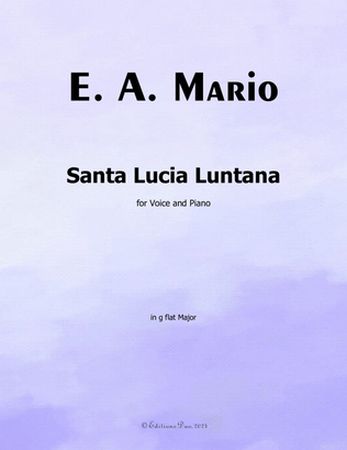 Book cover for Santa Lucia Luntana, by E. A. Mario, in G flat Major