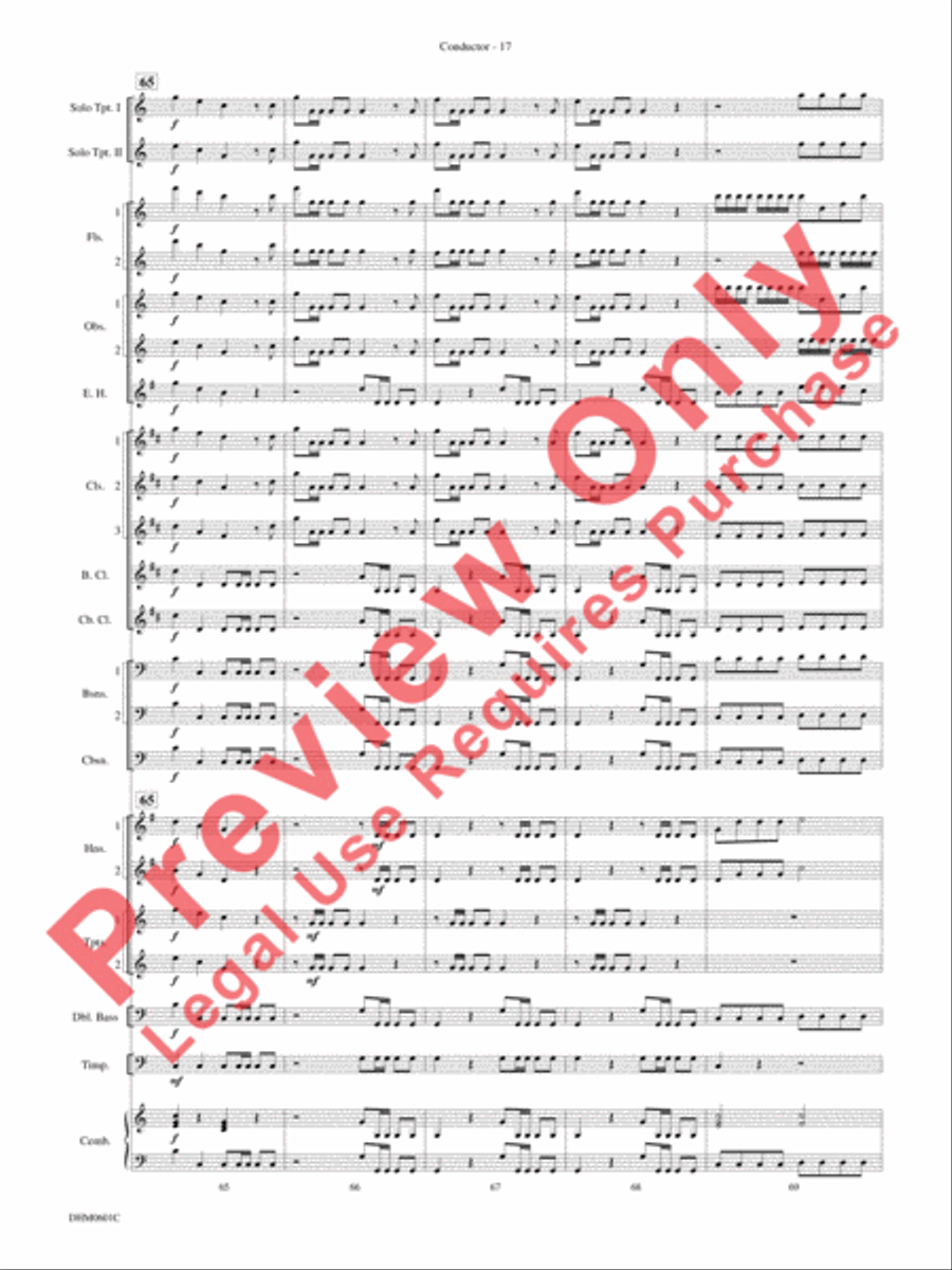 Concerto in C Major for Two Trumpets (I. Allegro, II. Largo, III. Allegro) Concert Band scores gallery preview page 21