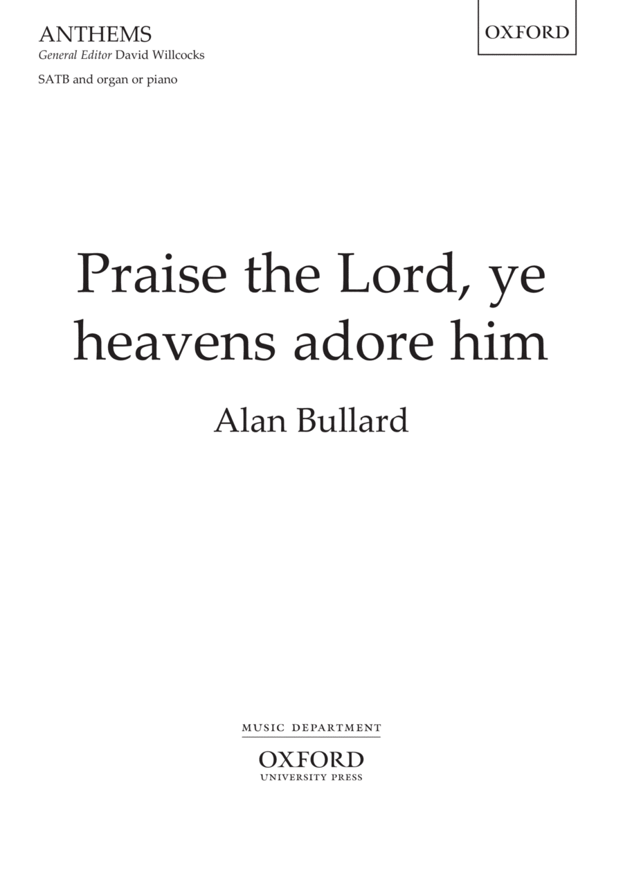 Praise the Lord, ye heavens adore him 4-Part scores gallery preview page 1
