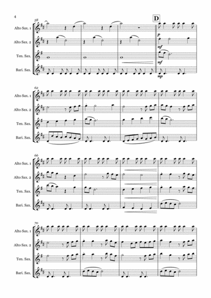 Through the Bluebells - Saxophone quartet (AATB) image number null