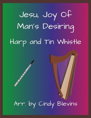 Jesu, Joy Of Man's Desiring, Harp and Tin Whistle (D)