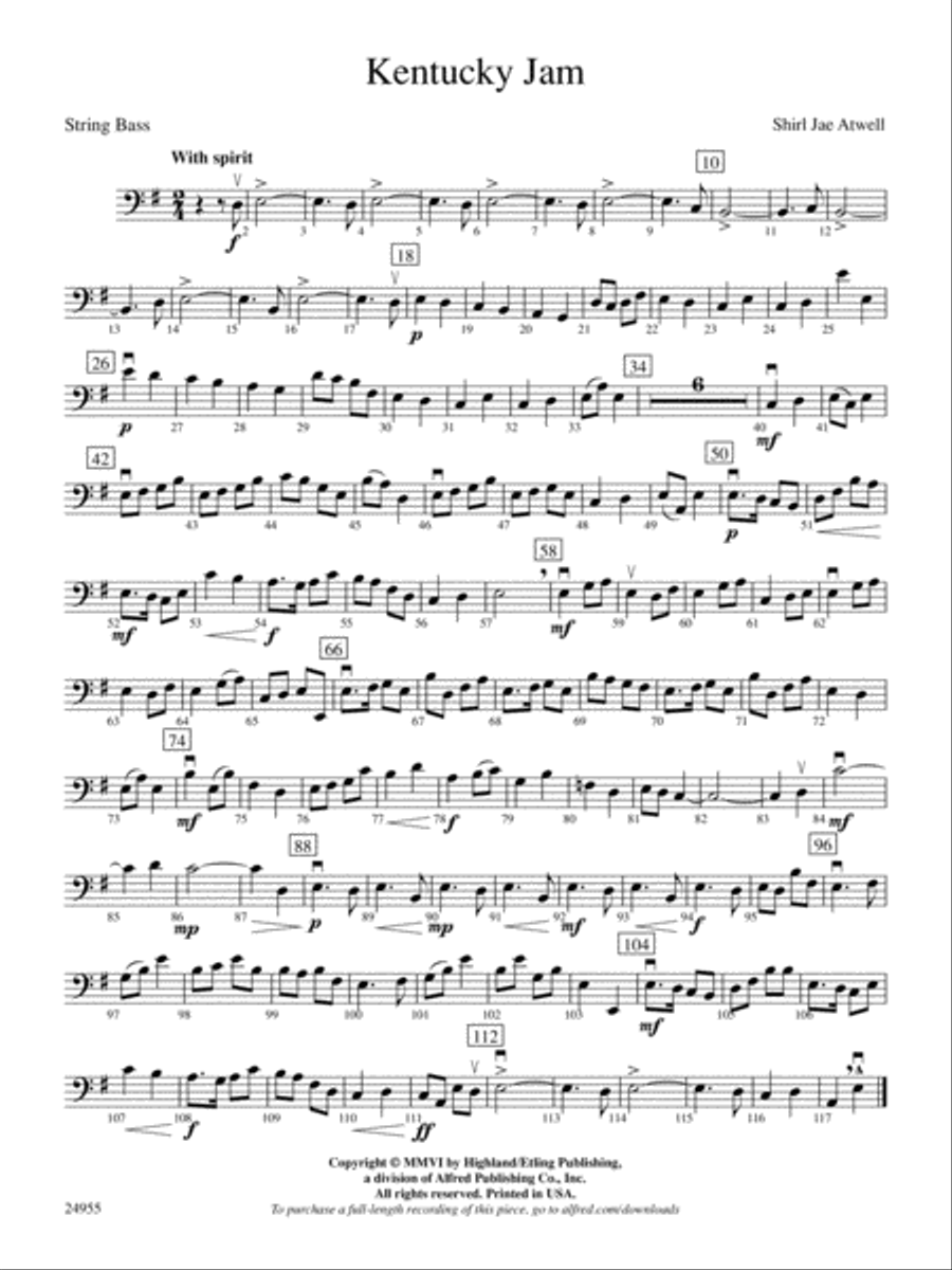 Kentucky Jam: String Bass String Orchestra scores gallery preview page 1