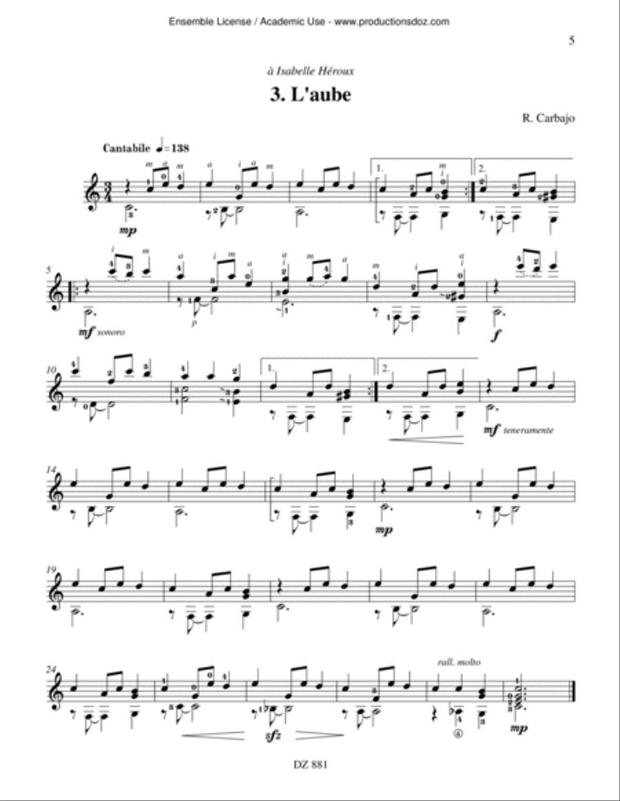 Au cœur des cordes Classical Guitar scores gallery preview page 5