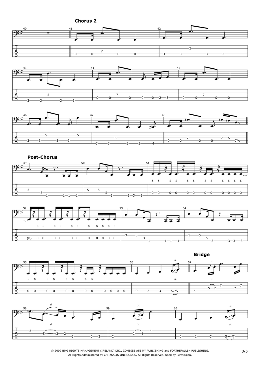 Bring Me To Life Acoustic Guitar scores gallery preview page 3