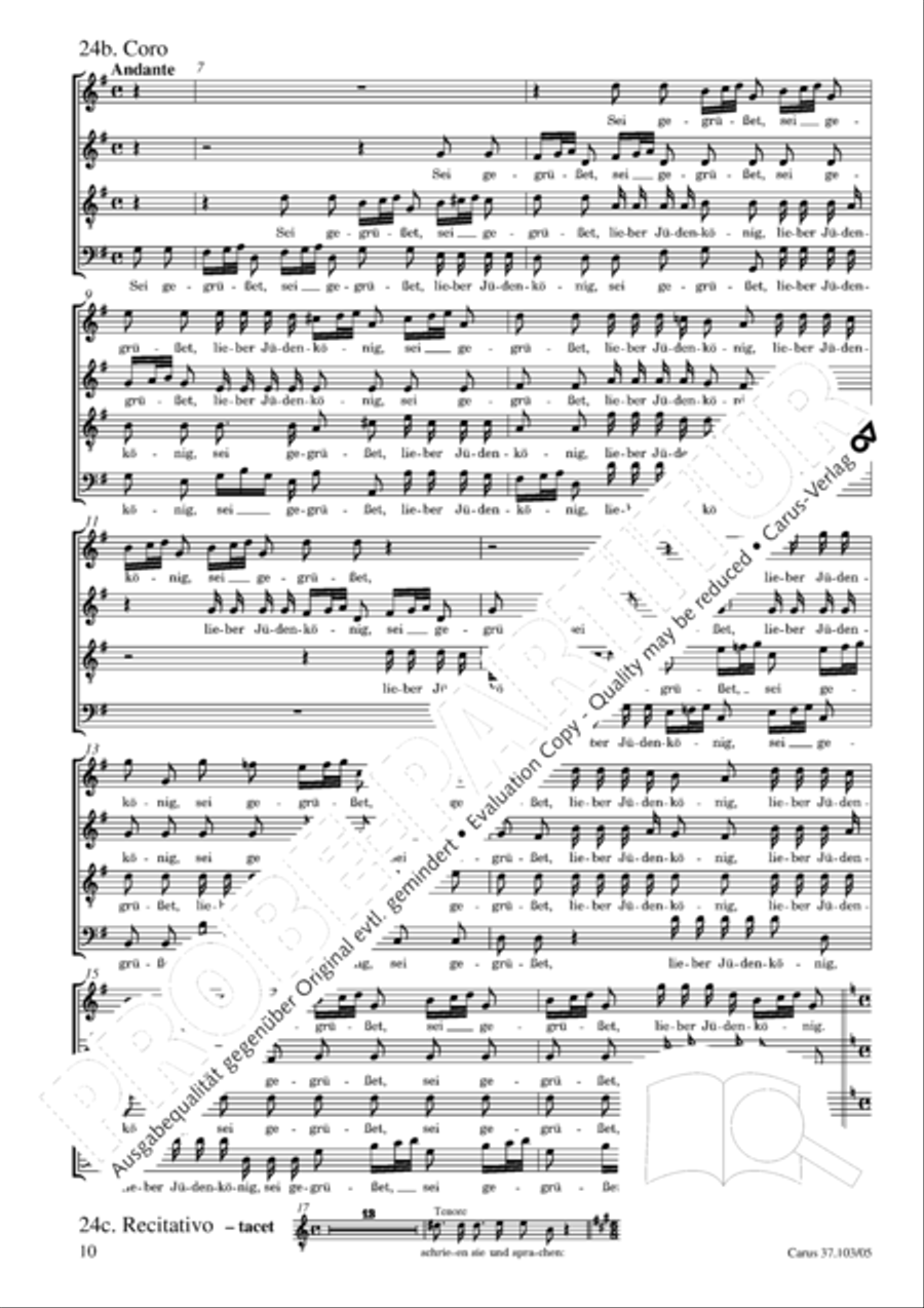 St. John Passion (Johannes-Passion) SSATB scores gallery preview page 11