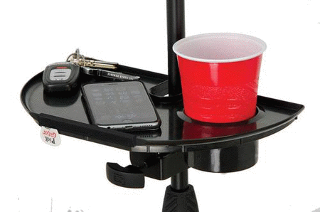 Frameworks Microphone Stand Accessory Tray With Drink Holder And Guitar Pick Tab