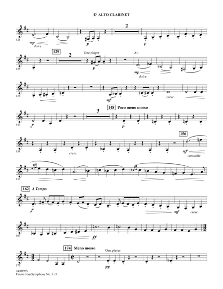 Finale from Symphony No. 1 - Eb Alto Clarinet