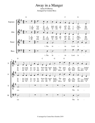Away in a Manger - voice SATB A Cappella