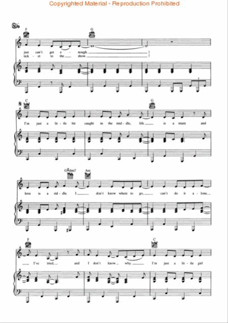 The Show The Show Piano, Vocal, Guitar scores gallery preview page 3