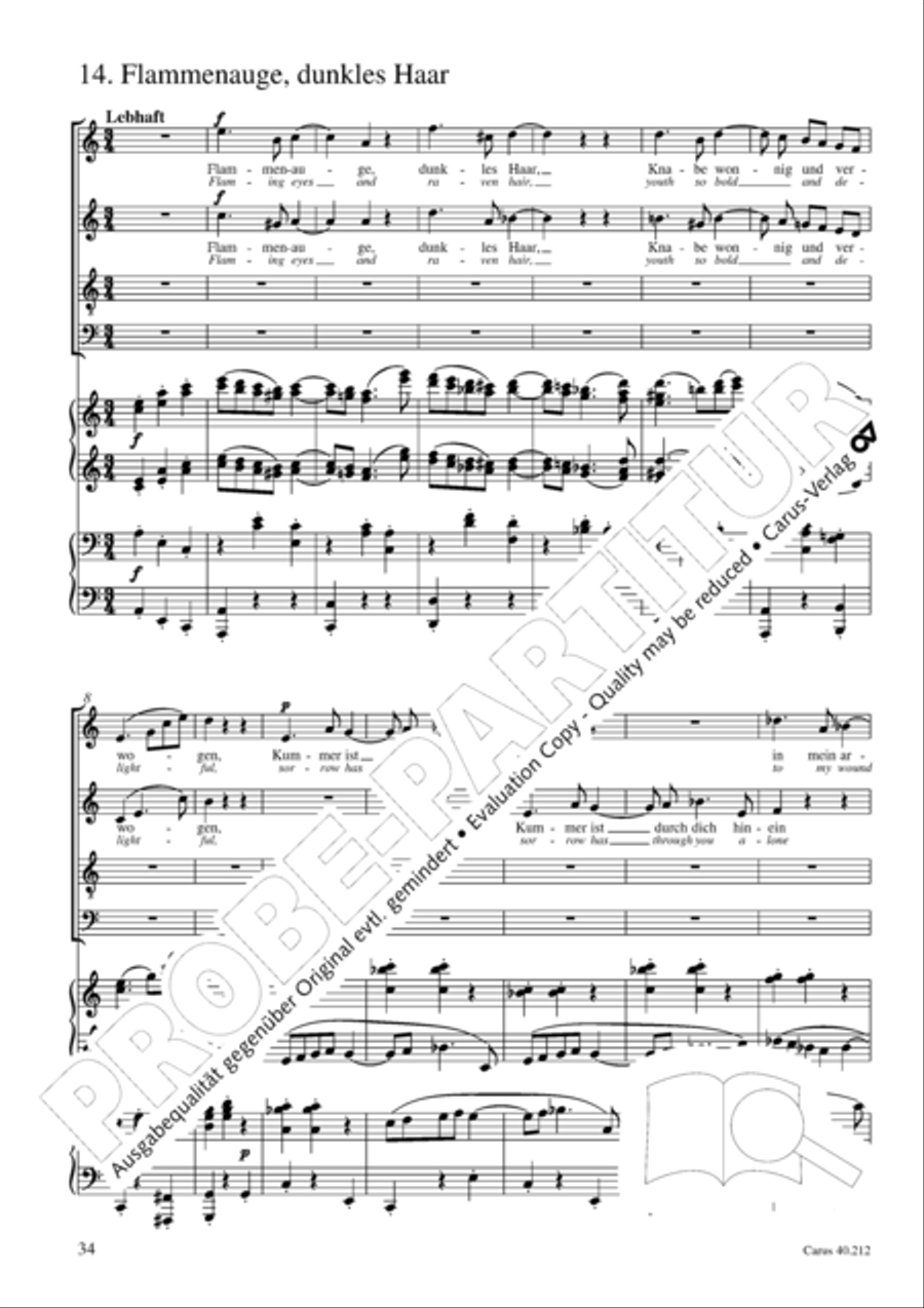 Neue Liebeslieder-Walzer, Op. 65 Choir scores gallery preview page 35