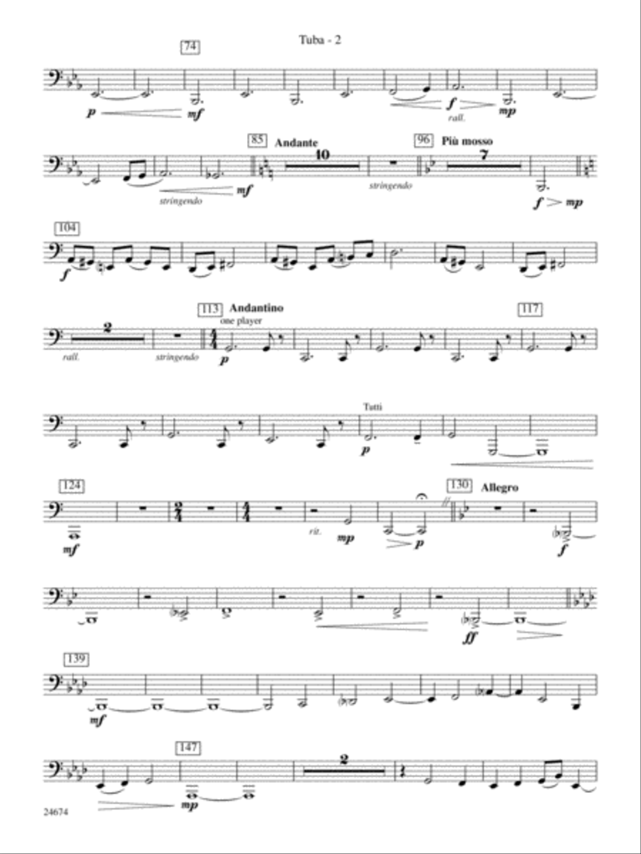 Over Slope and Summit: Tuba Concert Band scores gallery preview page 2