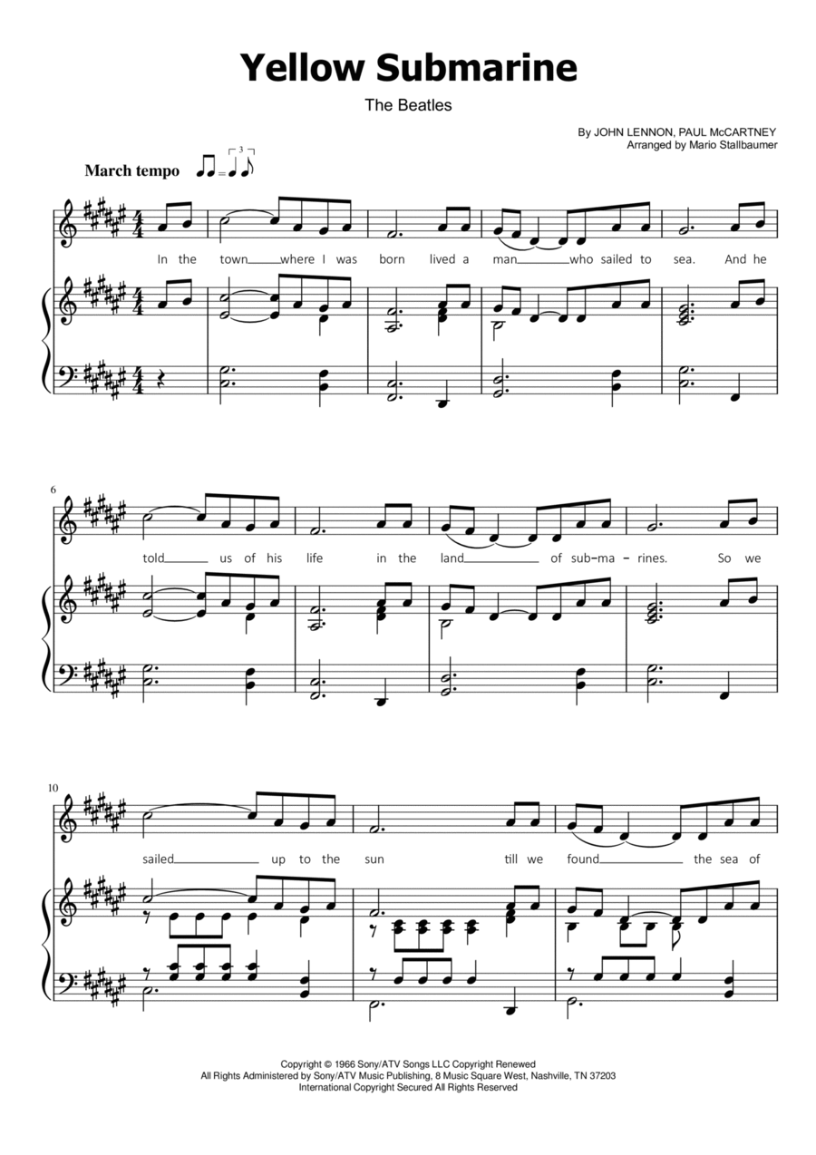 Yellow Submarine Voice scores gallery preview page 1