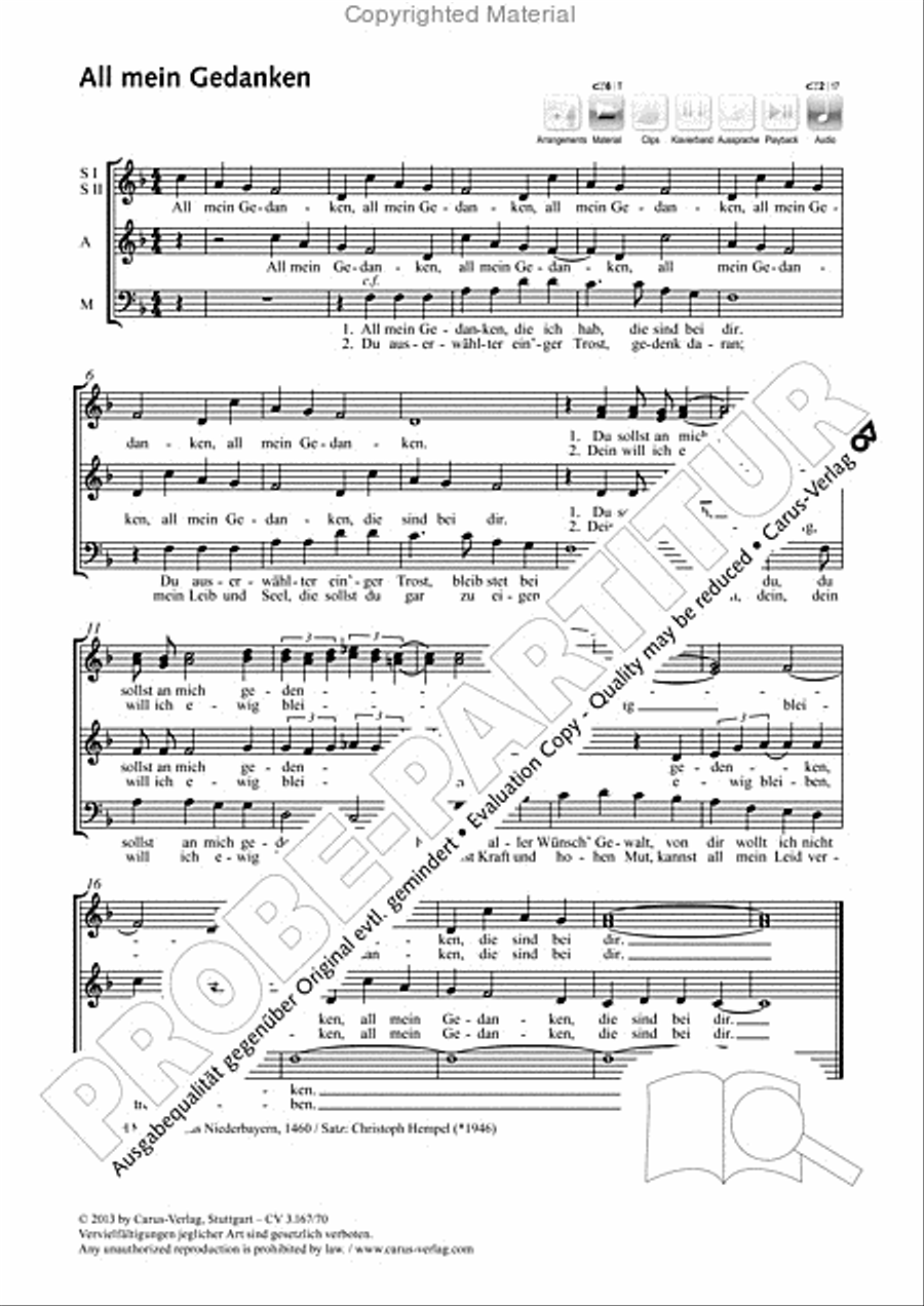 All mein Gedanken All mein Gedanken Choir scores gallery preview page 2