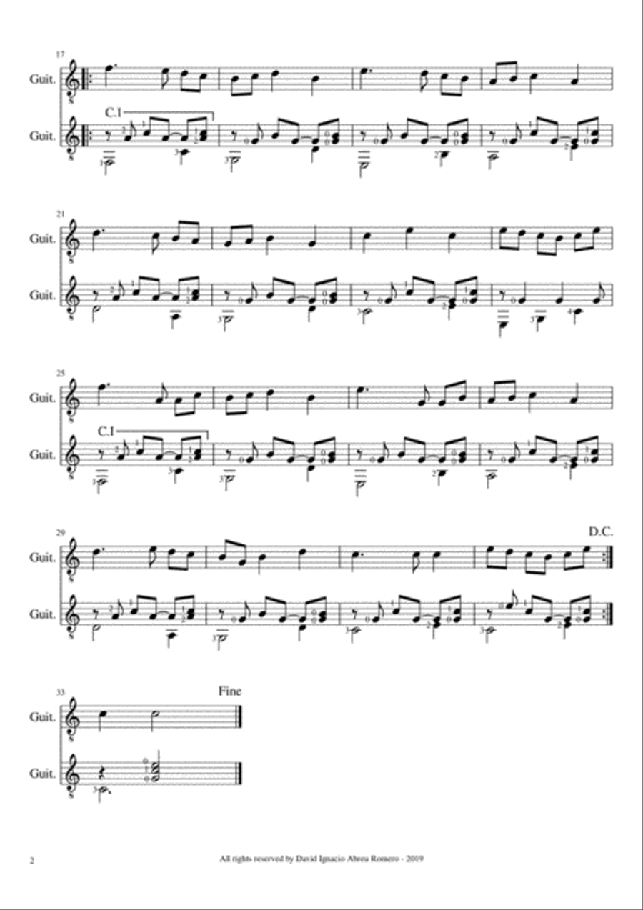 Guitar duets - Book 1 Acoustic Guitar scores gallery preview page 6