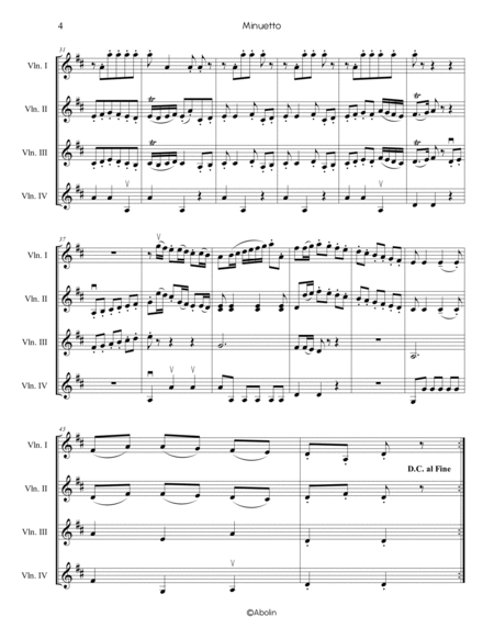 Boccherini: Minuetto (Minuet) - Violin Quartet image number null