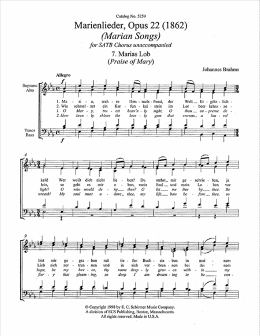 Marienlieder: 7. Marias Lob (Praise Of Mary)