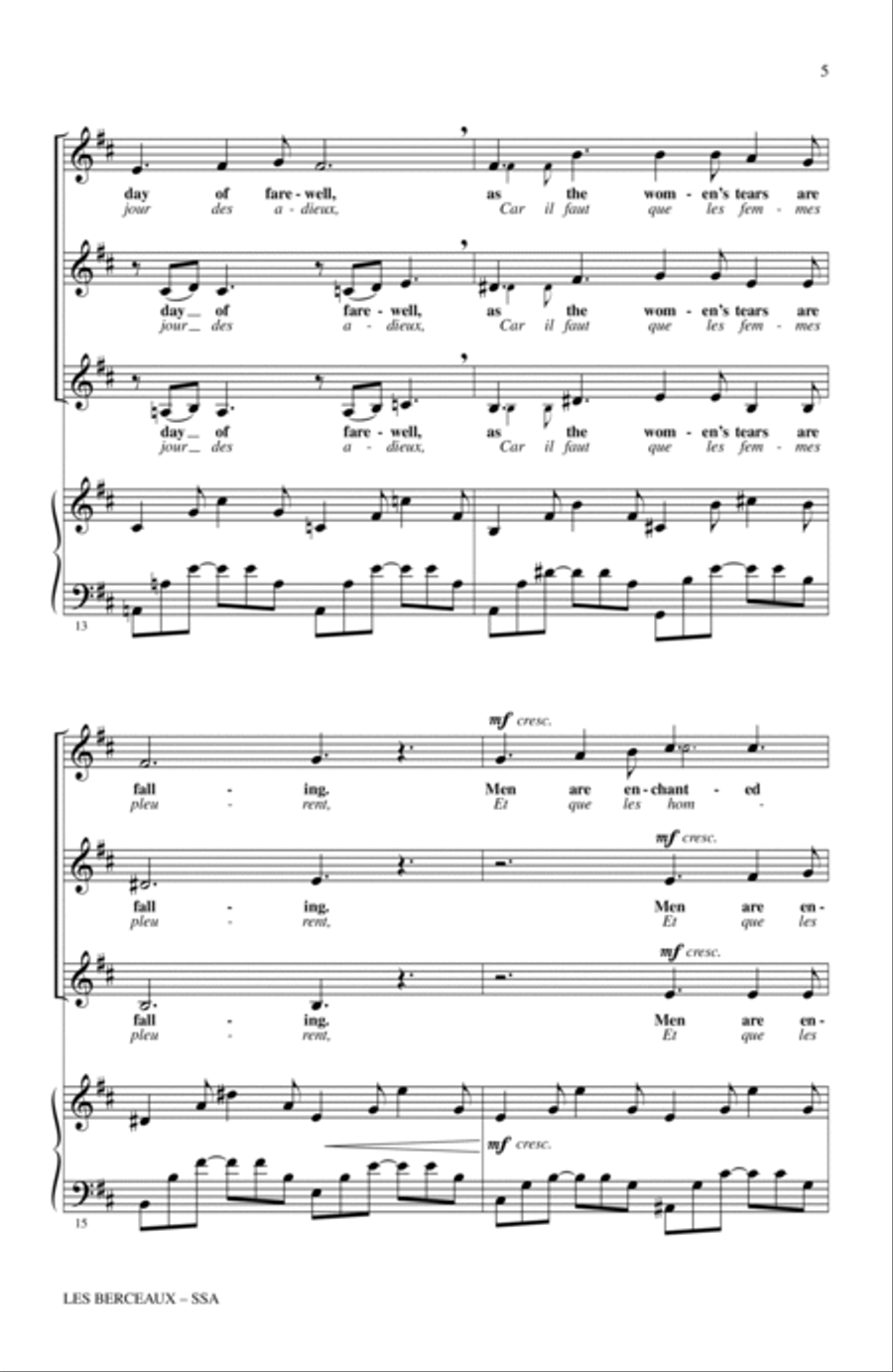 Les Berceaux (The Cradles) SSA scores gallery preview page 4