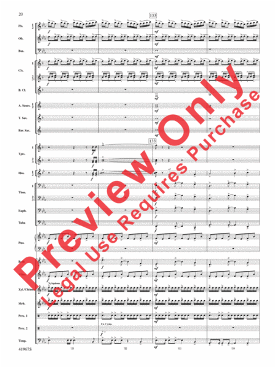 Seven Hills Overture Concert Band scores gallery preview page 21
