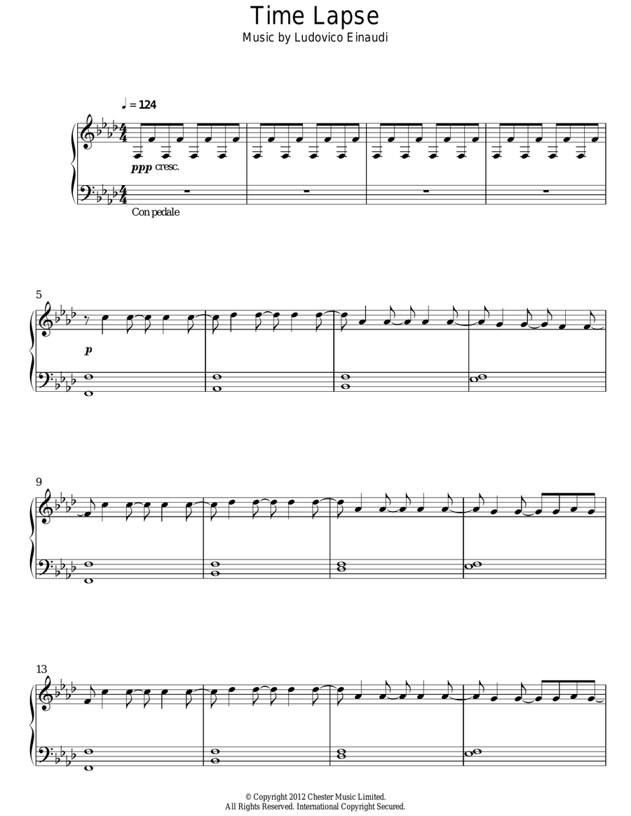 Time Lapse Time Lapse Piano Solo scores gallery preview page 1