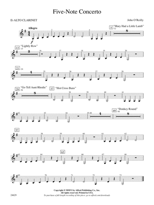 Five-Note Concerto: E-flat Alto Clarinet