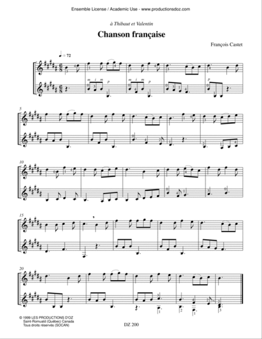 Nos premiers duos, vol. 2 Classical Guitar scores gallery preview page 3