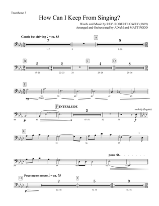 Book cover for How Can I Keep from Singing (arr. Matt and Adam Podd) - Trombone 3