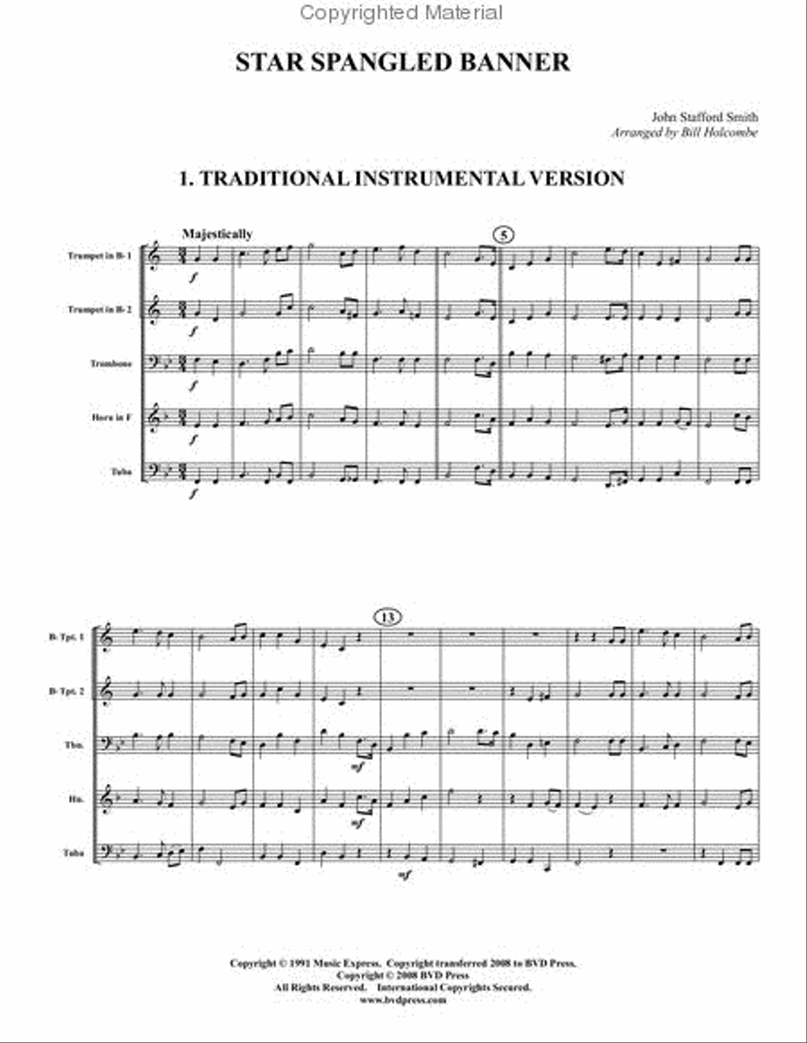 Star Spangled Banner Brass Quintet scores gallery preview page 2
