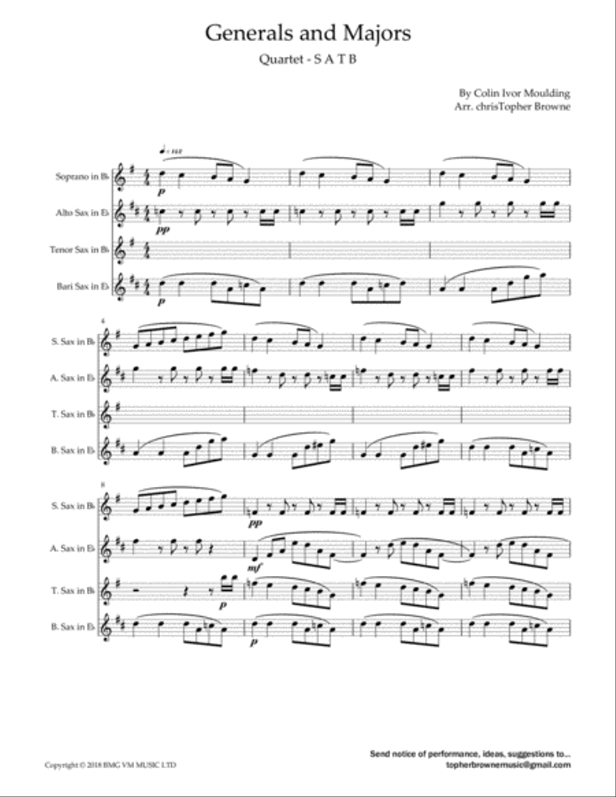 Generals And Majors Woodwind Quartet scores gallery preview page 2
