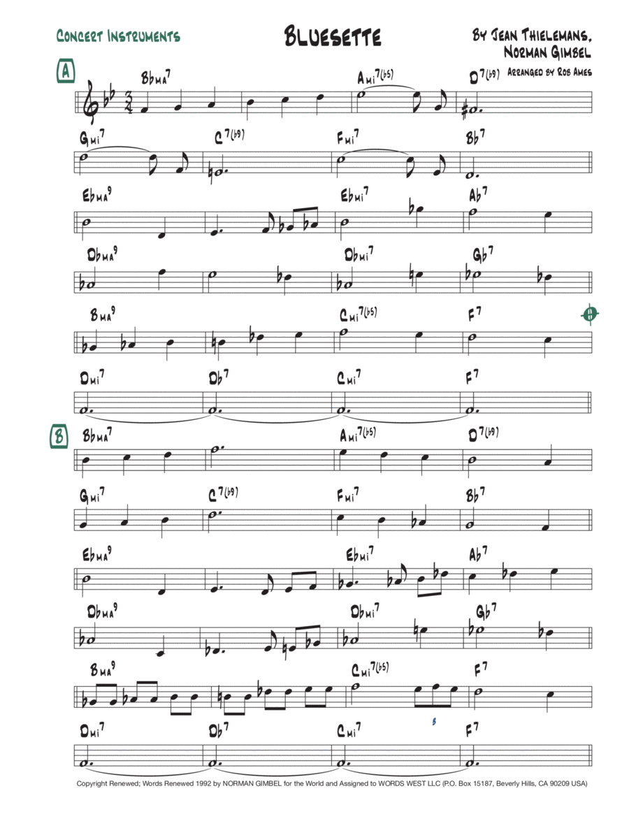 Bluesette Voice scores gallery preview page 1