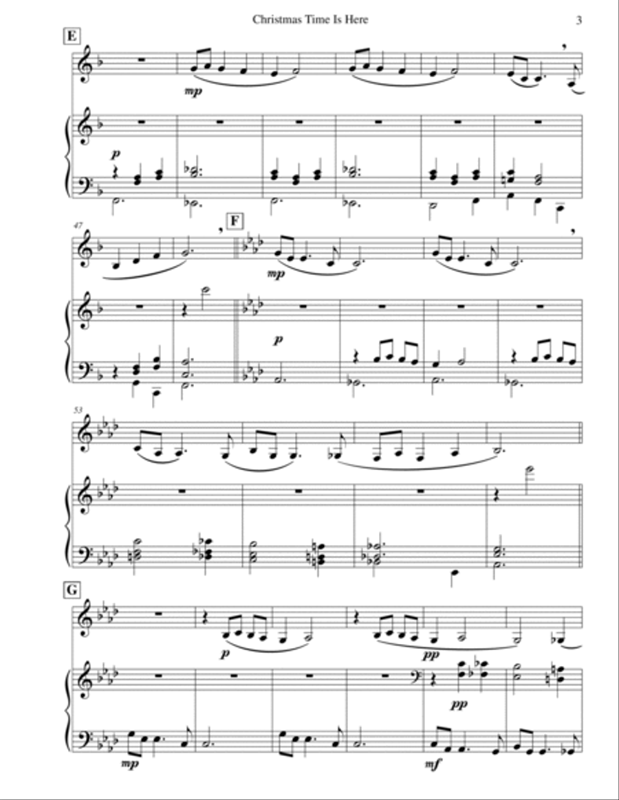 Christmas Time Is Here Piano scores gallery preview page 5