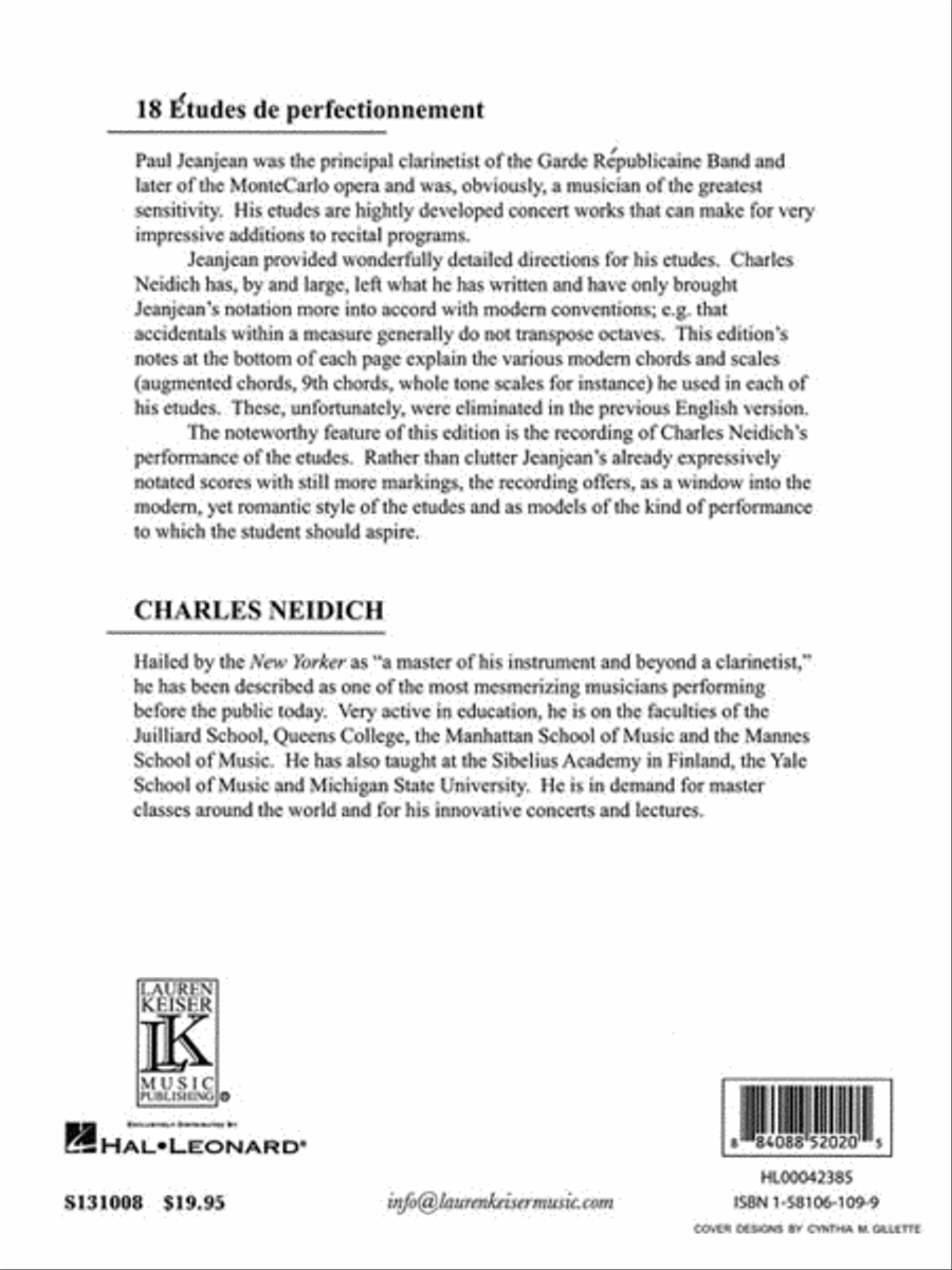 18 Advanced Etudes Clarinet Solo scores gallery preview page 2