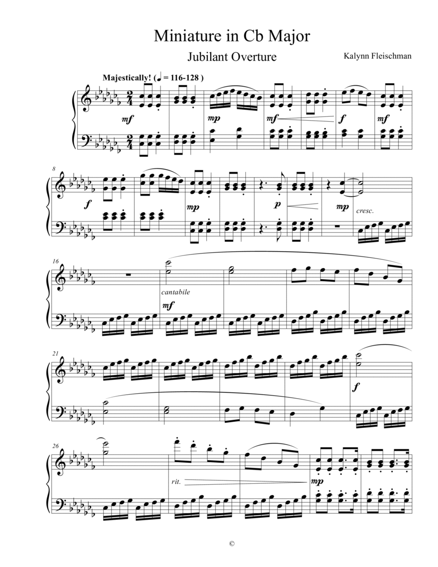 Miniature in Cb Major: Jubilant Overture image number null